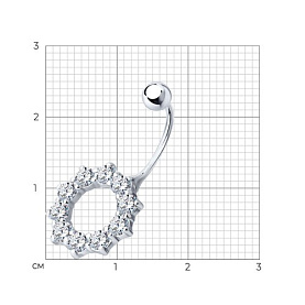 Пирсинг SOKOLOV - Серебро 925, Фианит (арт. 94060014)
