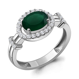 Кольцо Аквамарин - Серебро 925, Агат, Фианит (арт. 65030509А.5)