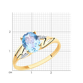Кольцо SOKOLOV - Золото 375, Топаз, Фианит (арт. 37715945)