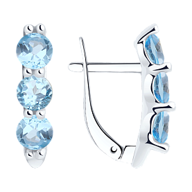 Серьги Diamant - Серебро 925, Топаз (арт. 94-320-00588-1)