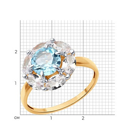 Кольцо Diamant - Золото 585, Топаз, Фианит (арт. 51-310-02100-1)