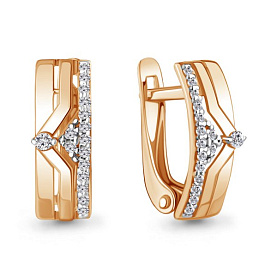 Серьги Аквамарин - Золото 585, Фианит (арт. 45312А.1)