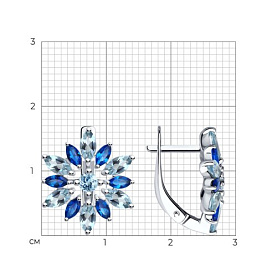 Серьги SOKOLOV - Серебро 925, Топаз, Фианит (арт. 92023072)