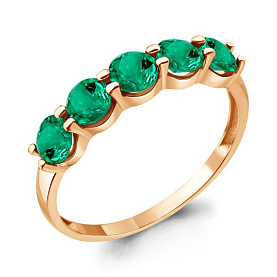 Кольцо Аквамарин - Серебро 925, Синтетический изумруд (арт. 69364П.6)