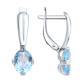 Серьги Diamant - Серебро 925, Топаз (арт. 94-320-00635-1)