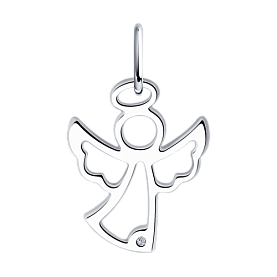 Подвеска SOKOLOV - Серебро 925, Бриллиант, Бриллиант голубой, Бриллиант коньячный (арт. 87030061)