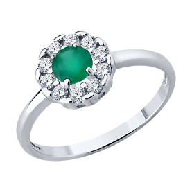 Кольцо Diamant - Серебро 925, Агат, Фианит (арт. 92014644)