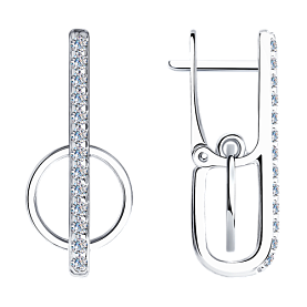 Серьги SOKOLOV - Серебро 925, Фианит (арт. 94023944)