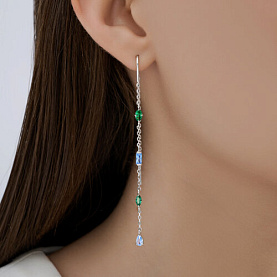 Серьги SOKOLOV - Серебро 925, Фианит (арт. 94027212)