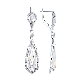 Серьги SOKOLOV - Серебро 925, Горный хрусталь, Фианит (арт. 92021520)