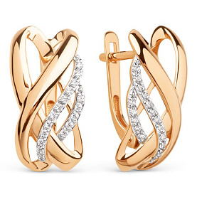 Серьги ЮФ Династия - Золото 375, Фианит (арт. 022322-5102)