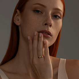 Кольцо SOKOLOV - Серебро 925, Изумруд, Фианит (арт. 82010009)