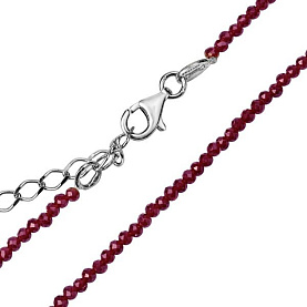 Колье Фиделис - Серебро 925, Синтетическая шпинель (арт. SV-Shp13N-gt-Rd)