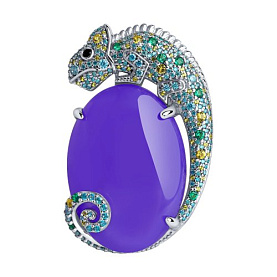 Брошь SOKOLOV - Серебро 925, Кварц, Фианит (арт. 83040030)