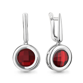 Серьги Аквамарин - Серебро 925, Синтетический гранат (арт. 45014985.5)