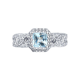 Кольцо SOKOLOV - Серебро 925, Топаз, Фианит (арт. 92014927)