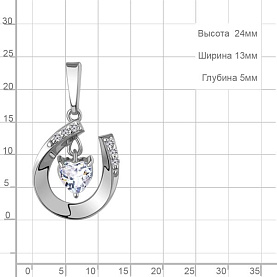Подвеска Аквамарин - Серебро 925, Фианит (арт. 24740А.5)