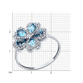 Кольцо SOKOLOV - Серебро 925, Топаз, Фианит (арт. 92014375)