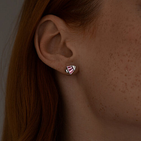 Серьги SOKOLOV - Серебро 925, Синтетический рубин (арт. 94025719)