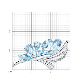 Брошь Diamant - Серебро 925, Топаз (арт. 94-340-00528-1)