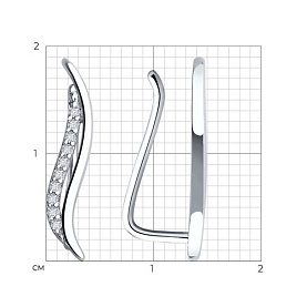 Серьги SOKOLOV - Серебро 925, Фианит (арт. 94021850)