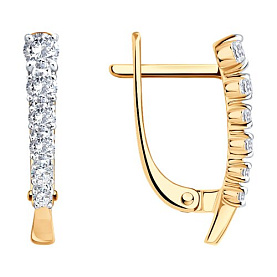 Серьги Diamant - Золото 585, Фианит (арт. 51-120-01376-1)