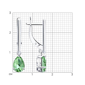 Серьги Diamant - Серебро 925, Кристалл (арт. 94-121-00220-2)