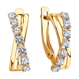 Серьги SOKOLOV - Золото 585, Фианит (арт. 028189)