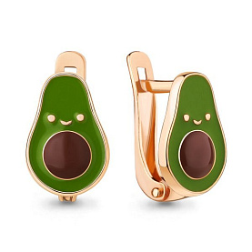 Серьги Аквамарин - Серебро 925, Эмаль (арт. 34146.6)