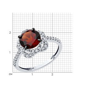 Кольцо SOKOLOV - Серебро 925, Синтетический ситалл , Фианит (арт. 92014327)