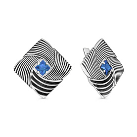 Серьги Кабаровских - Серебро 925, Фианит, Эмаль (арт. 12-825-31102)