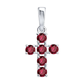 Подвеска SOKOLOV - Серебро 925, Рубин (арт. 64030002)