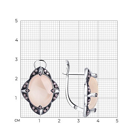 Серьги Diamant - Серебро 925, Кварц, Фианит (арт. 94-320-00964-1)