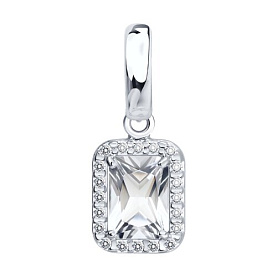 Подвеска SOKOLOV - Серебро 925, Горный хрусталь, Фианит (арт. 92030874)