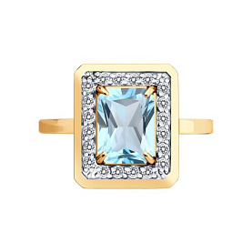 Кольцо Diamant - Золото 585, Топаз, Фианит (арт. 51-310-02962-2)