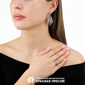 Серьги Красная пресня - Серебро 925 (арт. 33014600)