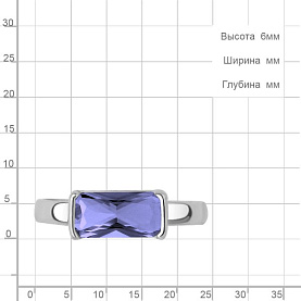 Кольцо Аквамарин - Серебро 925, Синтетический танзанит (арт. 69546603.5)