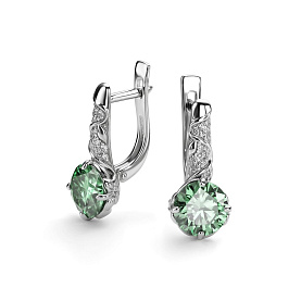 Серьги Дар - Серебро 925, Синтетический муассанит, Фианит (арт. С-4067рс1613900)
