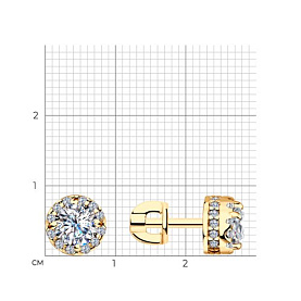 Серьги SOKOLOV - Серебро 925, Фианит (арт. 93021157)