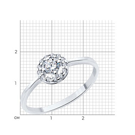 Кольцо SOKOLOV - Серебро 925, Swarovski , Фианит (арт. 89010135)