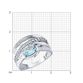 Кольцо SOKOLOV - Серебро 925, Топаз, Фианит (арт. 92014955)
