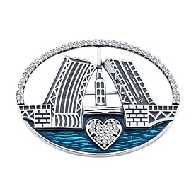 Брошь Diamant - Серебро 925, Фианит, Эмаль (арт. 95-140-02306-1)