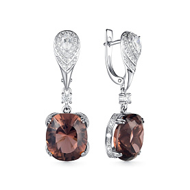 Серьги Дар - Серебро 925, Морганит, Фианит (арт. С-5075рс363200)