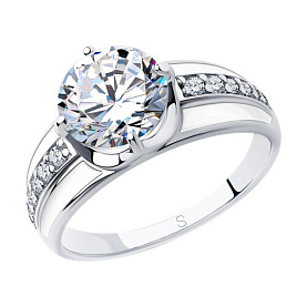 Кольцо SOKOLOV - Серебро 925, Фианит, Эмаль (арт. 94012974)