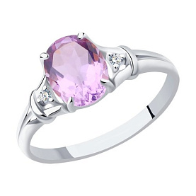 Кольцо SOKOLOV - Серебро 925, Аметист, Фианит (арт. 92011785)