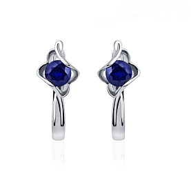 Серьги Platinum Lab. - Платина 950, Сапфир (арт. ПС-210С-01)