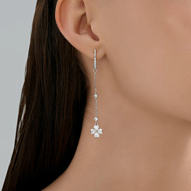 Серьги SOKOLOV - Серебро 925, Фианит (арт. 94027012)