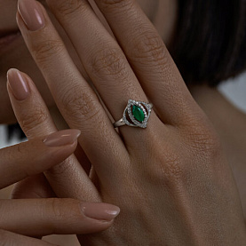 Кольцо SOKOLOV - Серебро 925, Агат, Фианит (арт. 92011842)