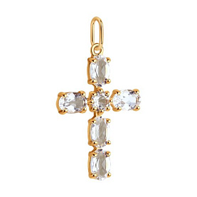 Подвеска SOKOLOV - Золото 585, Горный хрусталь (арт. 732158)