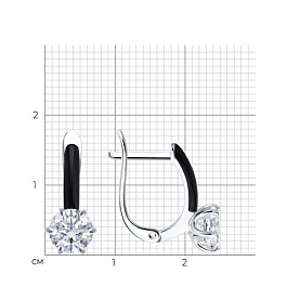 Серьги SOKOLOV - Серебро 925, Фианит, Эмаль (арт. 94027047)